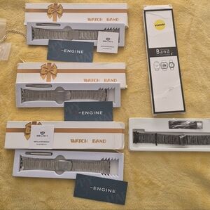 New metal link watch bands for Apple Watch. 4 bands total. 3 silver & 1 Black